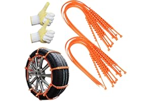 JUDUNA Universal Anti-Skid Snow Tire Chains, Upgrade Reusable Anti Snow Chains, Emergency Traction Cables for Cars SUVs Trucks, Reusable Winter Safety Chains for Snow Ice Mud (10)