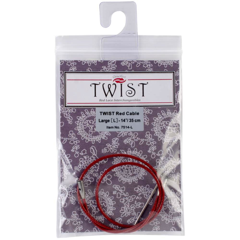 ChiaoGoo Cable 8 (20cm) with Key for Twist Red Lace Interchangeable Large Knitting Needle Set 7508-L