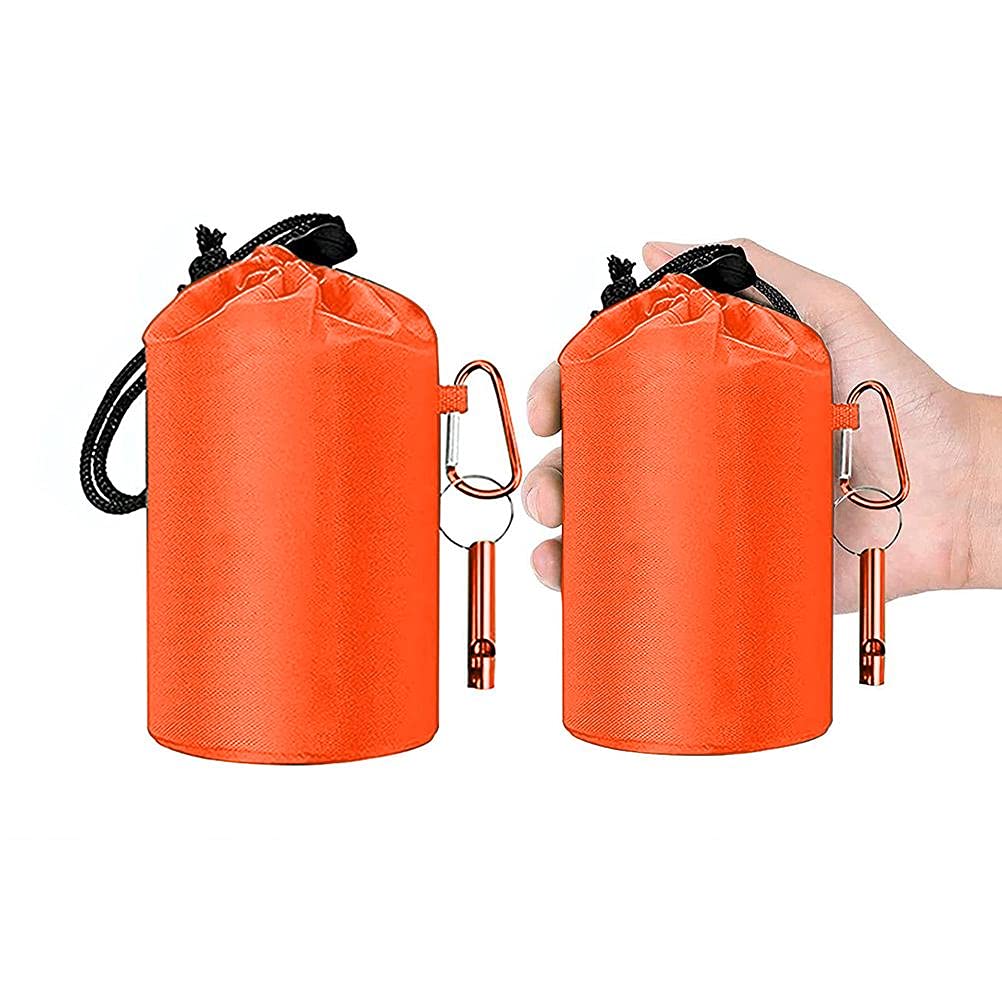 QCSTORE Pack of 2 Emergency Survival Sleeping Bag, Blankets, Emergency Survival Bivouac Sack, Blanket, Waterproof, Portable Insulation Bags, Survival Equipment, Emergency Blanket with