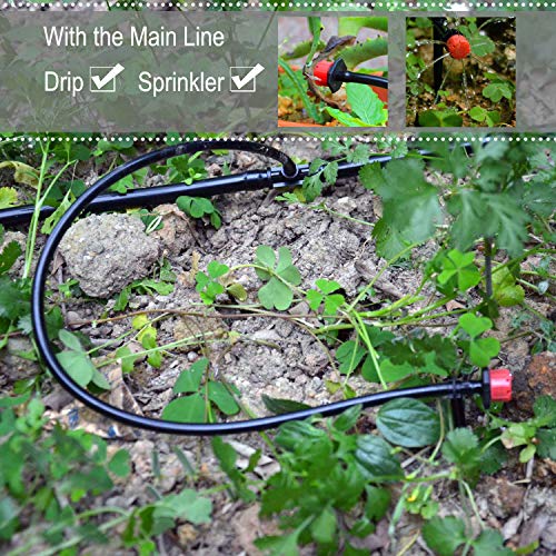 theBlueStone Upgrade DIY 65FT 20-Emitters Sprinkler Drip Irrigation System Kits - 1/2" Main Line with 1/4" Distribution Line - for Garden Greenhouse Backyard Automatic Watering Equipment Accessories