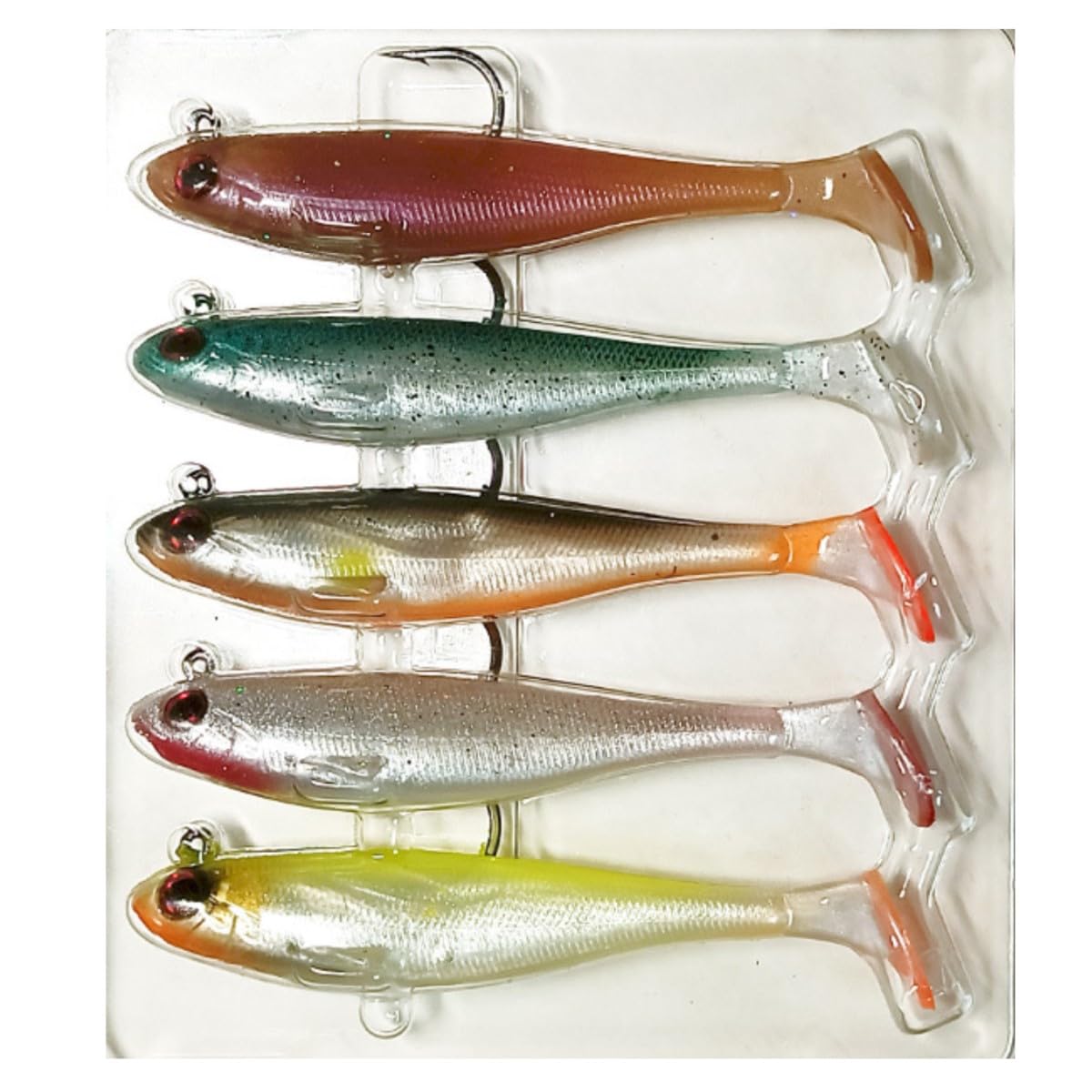 HOUSON 5 pieces rubber fish fishing lures, artificial lures, trout lures, artificial lures for saltwater, freshwater, trout, bass, salmon, fishing, 9 cm