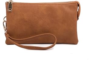 JEN & CO. Riley Small Crossbody Bags Vegan Leather Wristlet Wallets Clutch Purses Shoulder Handbag for Women