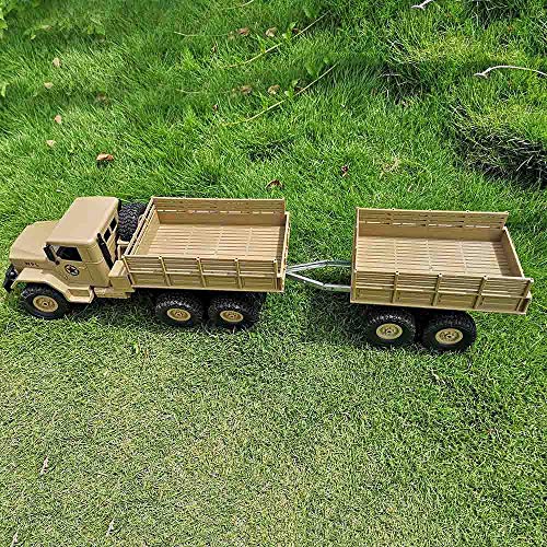 Gbell DIY Trailer Car Truck Vehicle Part Toy Set for WPL 1/16 Military Truck RC Car, Plastic Metal Educational Puzzle Toys for Kids Boys 6-14 Year Old,20x7x13.5CM,Army Green Blue Yellow (Yellow)
