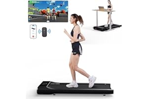 MJWW Walking Pad Treadmill, 2 in 1 Portable Under Desk Treadmill Quiet for Home Office, Mini Walking Treadmill with Remote Control, LED Display