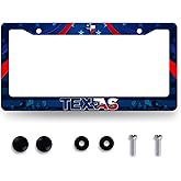 Personalise Texas Flag License Plate Frame State Flag License Plate Stainless Steel Funny Accessory Cars Decor for Men Women12.2 X 6.2 Inch with 2 Holes and Screws Fits Standard Us Ca Vehicles