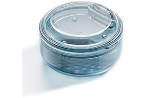 Maoerdental 2 in 1 Retainer Case,Leak Proof Denture Bath Cup,Portable Travel Mouth Guard Case, Soaking Aligner and Denture Holder Cleaner Cup (Blue)