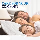 Eutony Quilted Zipped Pillow Protectors 4 Pack 50x75cm Hypoallergenic White view 6