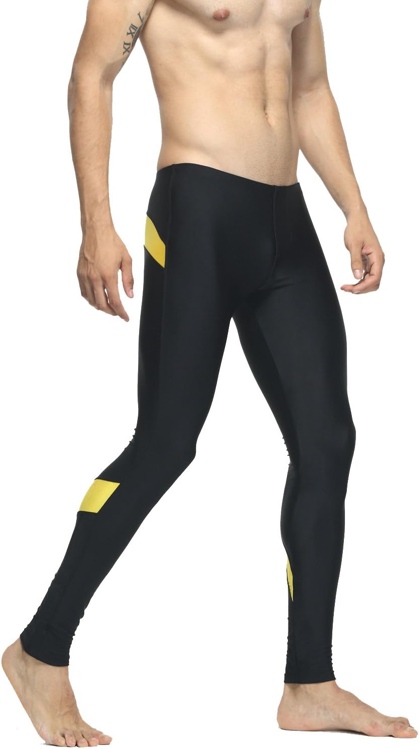 TAUWELL Mens Sports Compression Tights Leggings (XL(34-36"), 6141 Black/Gold)