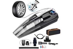 YSMJ Upgraded 12000pa Cordless Rechargeable 4-in-1 Car Vacuum Cleaner, Strong Suction Handheld Vacuum High Power Car Vacuum with LED Light, Rechargeable for Home, Pet Hair, Car Cleaning