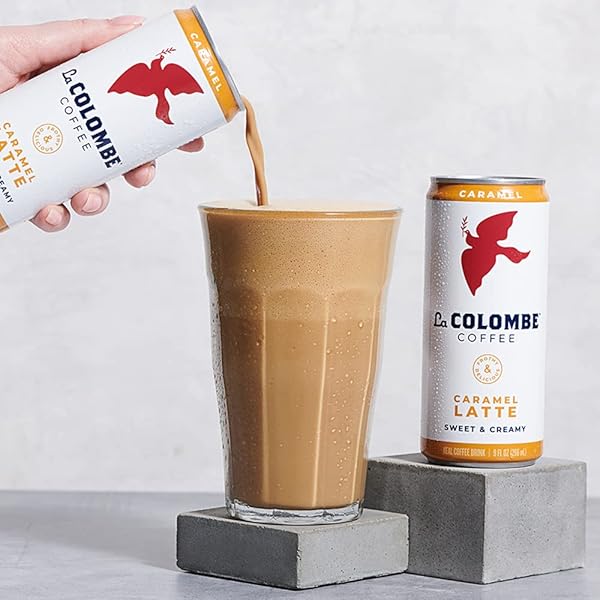 LA COLOMBE CARAMEL DRAFT LATTE – 9 FLUID OUNCE, 4 COUNT – COLD-PRESSED ESPRESSO AND FROTHED MILK + REAL CARAMEL – MADE WITH REAL INGREDIENTS – GRAB AND GO COFFEE