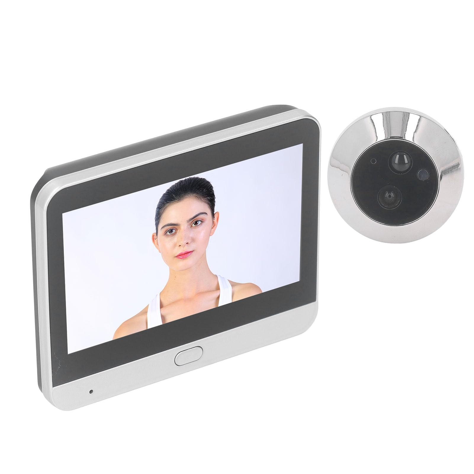 1080P Peephole Camera, 4.3 Inch IPS LCD Peep Hole Camera for Front Door Wireless, 20 Degree Viewing Night Vision Intercom Digital Door Viewer for Home Security