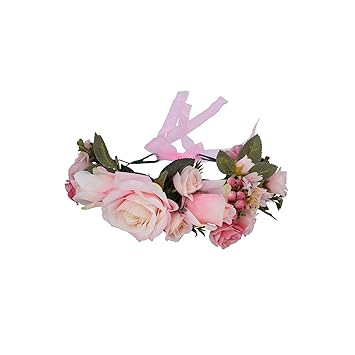 Amazon Com Women Bezel Flower Crown Bridal Floral Headband Wreath