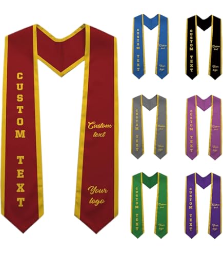 Amazon.com: Unisex Adult Plain Graduation Stole with A to Z