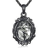 AXOMY Black Raven Necklace 925 Sterling Silver Goth Crow Pendant Necklace Gothic Raven Jewelry Gift for Women