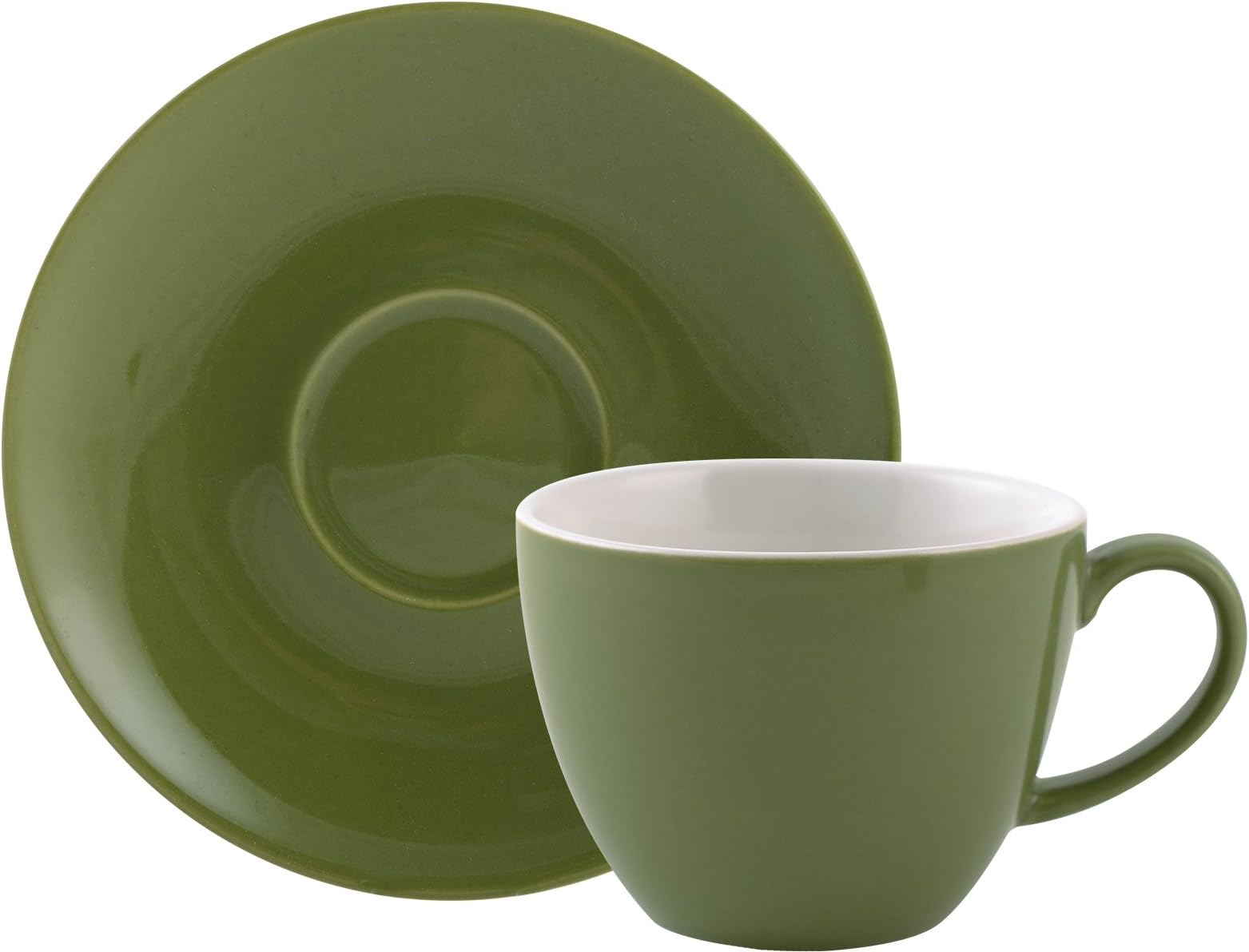RANDWYCK Coffee Cup and Saucer – Green, Ceramic, Multi Color, 8x15x15 cm