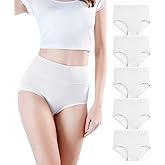 wirarpa Women's Underwear High Waisted Ladies Cotton Panties Soft Full Coverage Briefs 5 Pack