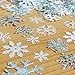 CraftbuddyUS 200pcs Mixed Sparkly Fabric Christmas Snowflake Motifs Toppers Embellishments