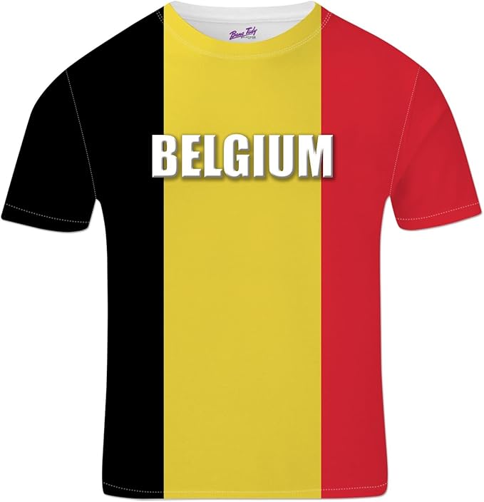 Belgium Football Shirts for Men Belgian Team Flag T Shirt Fans Gift S