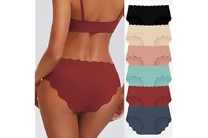 6 Pack Seamless Underwear for Women Cotton No Show Thongs Silk Seamless Thong Breathable Comfortable Sexy Low Rise Panties