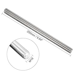 uxcell M18 Fully Threaded Rod, 304 Stainless