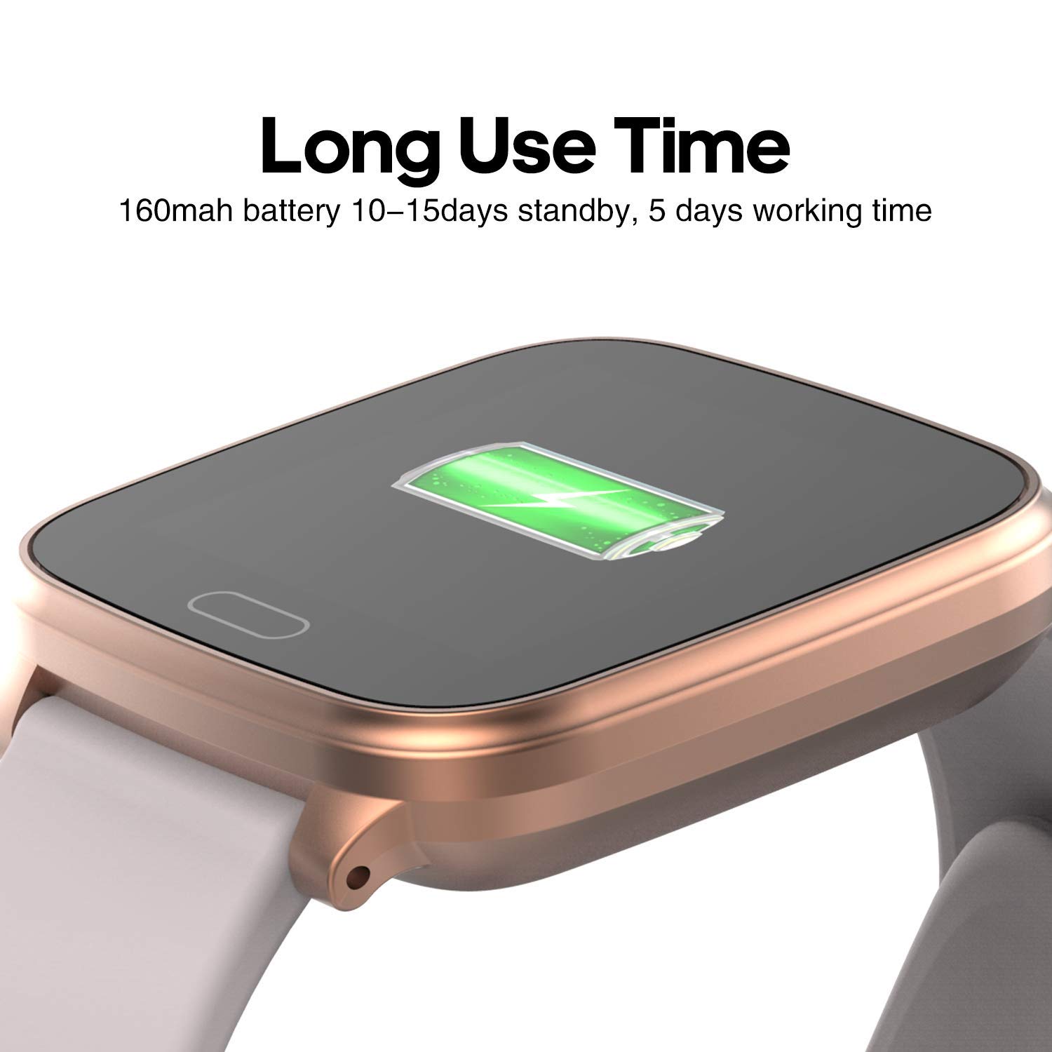 Timex iConnect by Timex Active Smartwatch with Heart Rate, Notifications & Activity Tracking 37mm – Rose Gold-Tone with Blush Resin Strap