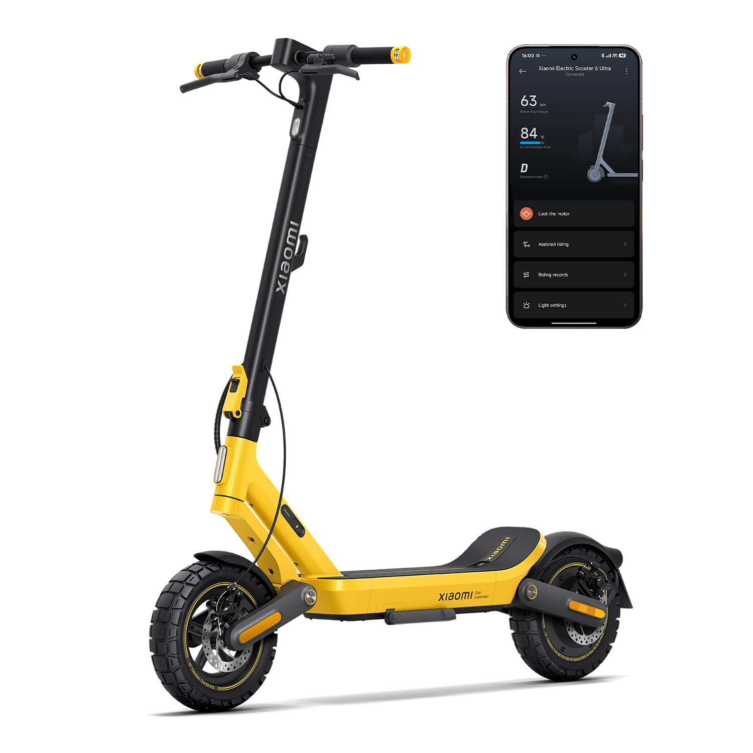 Xiaomi E-Scooter 6 Ultra mit Straßenzulassung, 585Wh Akku bis 77 km Reichweite, 500W Motor, 12″ Tubeless-Reifen, Federung, Blinker, IPX6, LED-Display