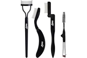 MSQ Eyebrow Brush and Comb Folding Eyelash Brush Eyelash Separator Eye Brow Comb & Spoolie Brush Professional Mascara Brushes