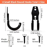 PiPaFox Heavy Duty Garage Hooks 4 Pack Double Round J Hanger Tool Organizer view 2