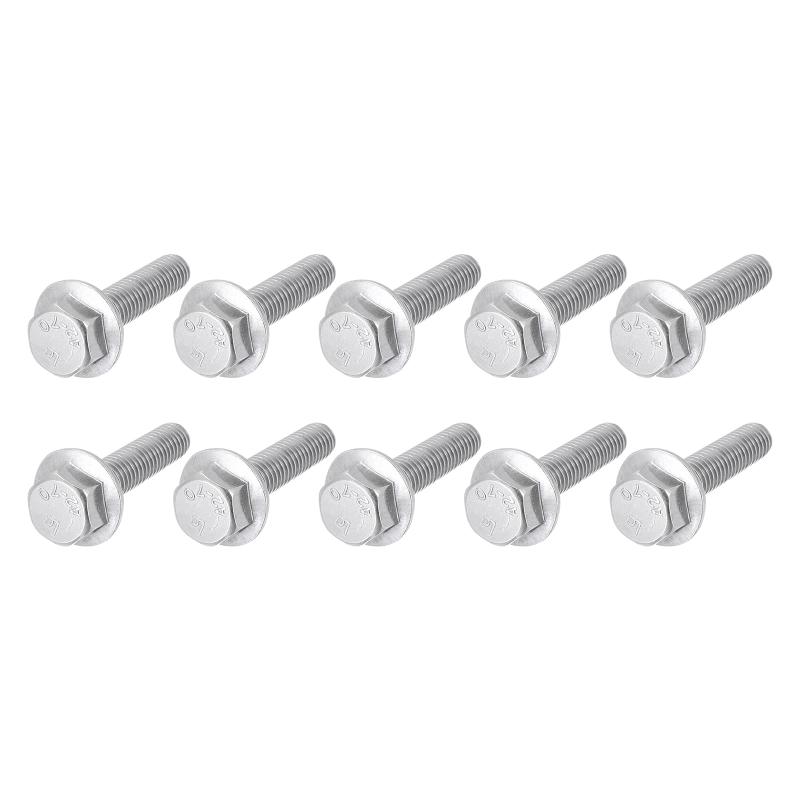 METALLIXITY Flange Hex Head Bolts (M5x25mm) 25pcs, Hexagon Bolt Fully Thread Screw - for House Construction Hardware Fasteners