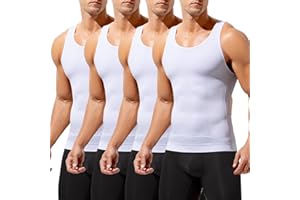 Arjen Kroos Compression Shirts for Men Body Shaper Slimming Tank Top Undershirts Gym Gear Shapewear 4 Pack