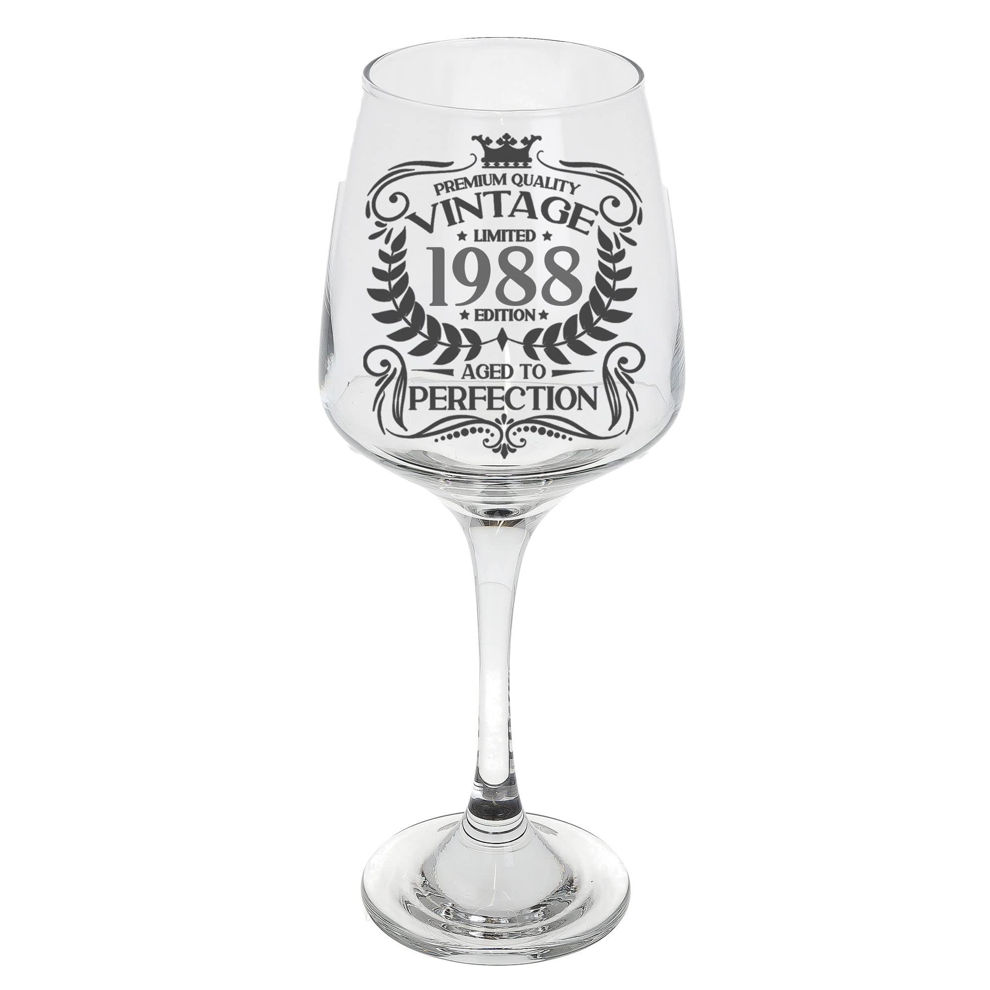 Always Looking Good 38th Birthday Gift Vintage 1988 Aged to Perfection Engraved Large Wine Glass Present for 38 Year Old Etched 400ml Wine Glass