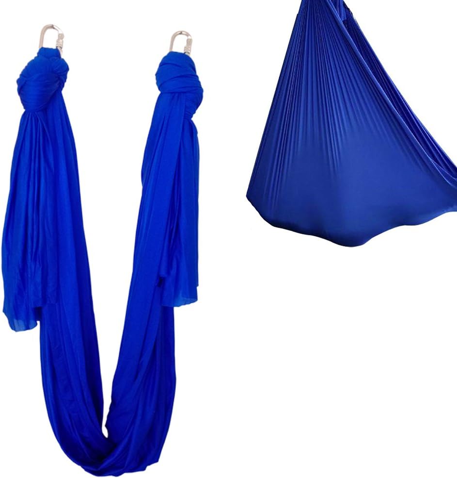 wellsem5.5yard Decompression Hammock Inversion Gravity Aerial Traction Yoga Gym Swing Hanging with Carabiners for Home & Outsides Sports to Shape Body