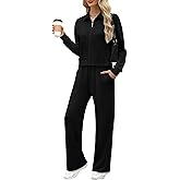 XIEERDUO Lounge Sets for Women 2025 Sweatsuit 2 Piece Outfits Sweatshirt Wide Leg Sweatpant Tracksuit Matching Set