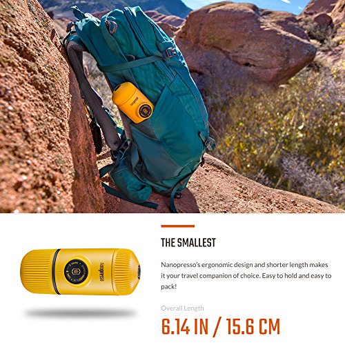 Wacaco Nanopresso Portable Espresso Maker, Upgrade Version of Minipresso, 18 Bar Pressure, Yellow Patrol Edition, Extra Small Travel Coffee Maker, Manually Operated. Perfect for Kitchen and Office - Thumbnail 3