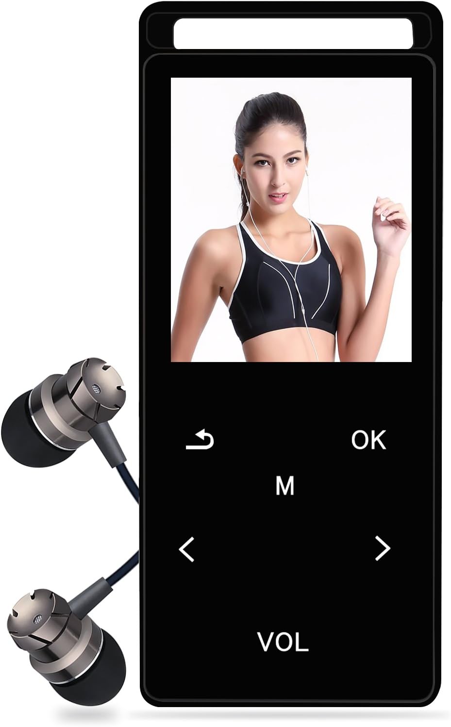 MP3 Player with Bluetooth 4.0, 8G Touch Button with FM Radio/voice recorder, Lossless Sound Metal music player with MP4 video, support up 64GB, 45 hours play with independent lock Button (Black)
