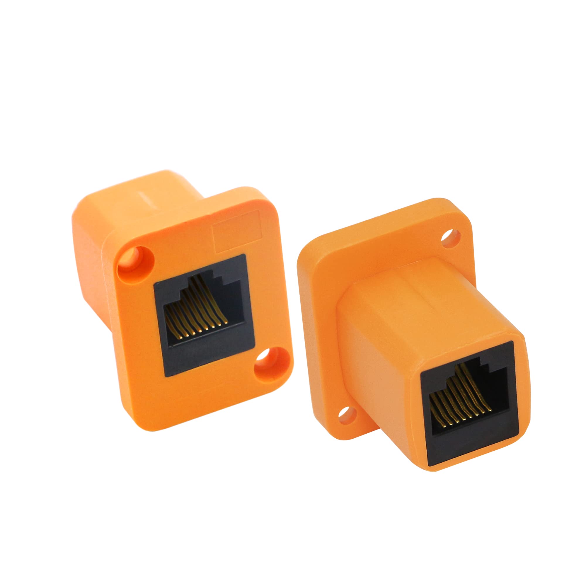 RIIEYOCA D-Type Module RJ45 Socket,Cat6 Panel Mount Female/Female Extension LAN Network Connector for Computers and Other Devices(2 Pcs)