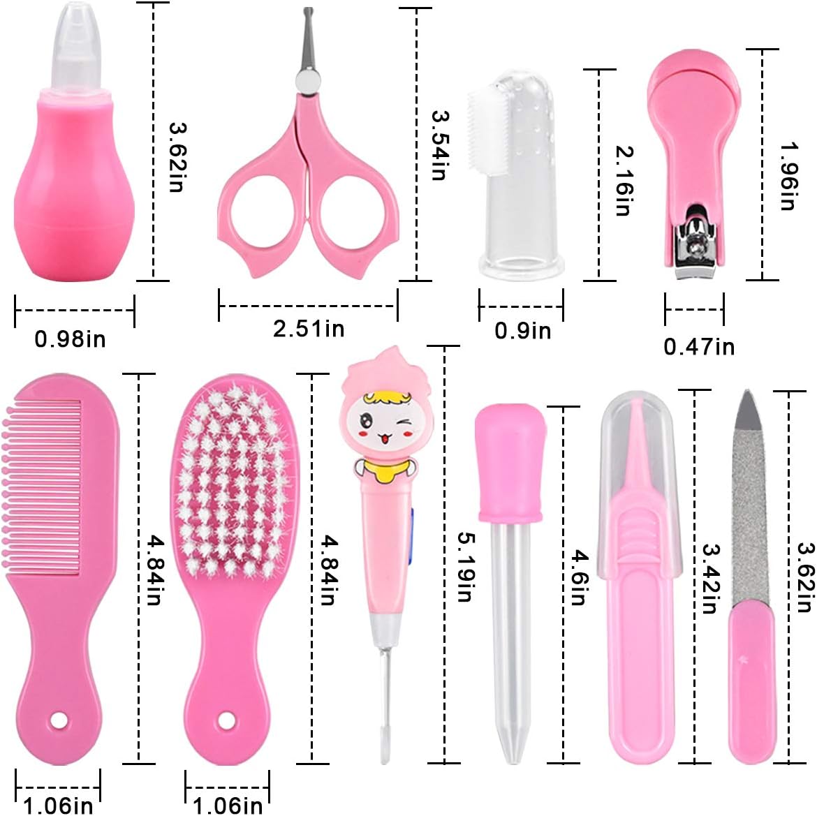 10 Pcs Baby Grooming Kit Baby Healthcare Kit Newborn Baby Care Accessories Baby Health Care Set Baby Nail Clipper Scissors Hair Comb Brush Nose Cleaner Safety for Toddler Infant Nursing Grooming - Image 3