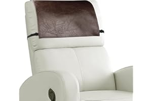 NZDWZDN Headrest Cover for Recliner Chair Faux Leather Cover with Elastic Straps Recliner Headrest Protector Couch for Furnit