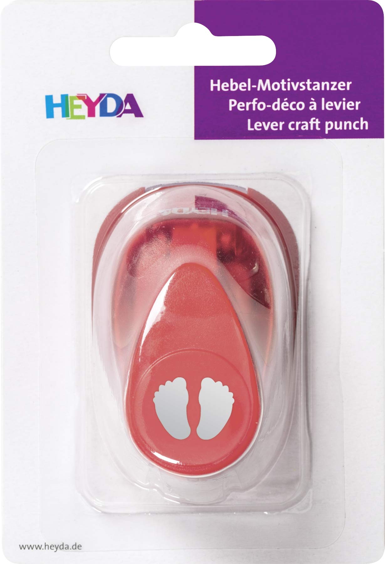 Heyda motif hole punch F ̧e, small, colour: red, pack of 1