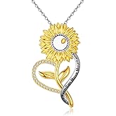 YAFEINI 18K Gold Plated Sunflower Mustard Seed Faith Necklace 925 Sterling Silver Mustard Seed Faith Pendant necklace Christian Jewelry Gifts for women