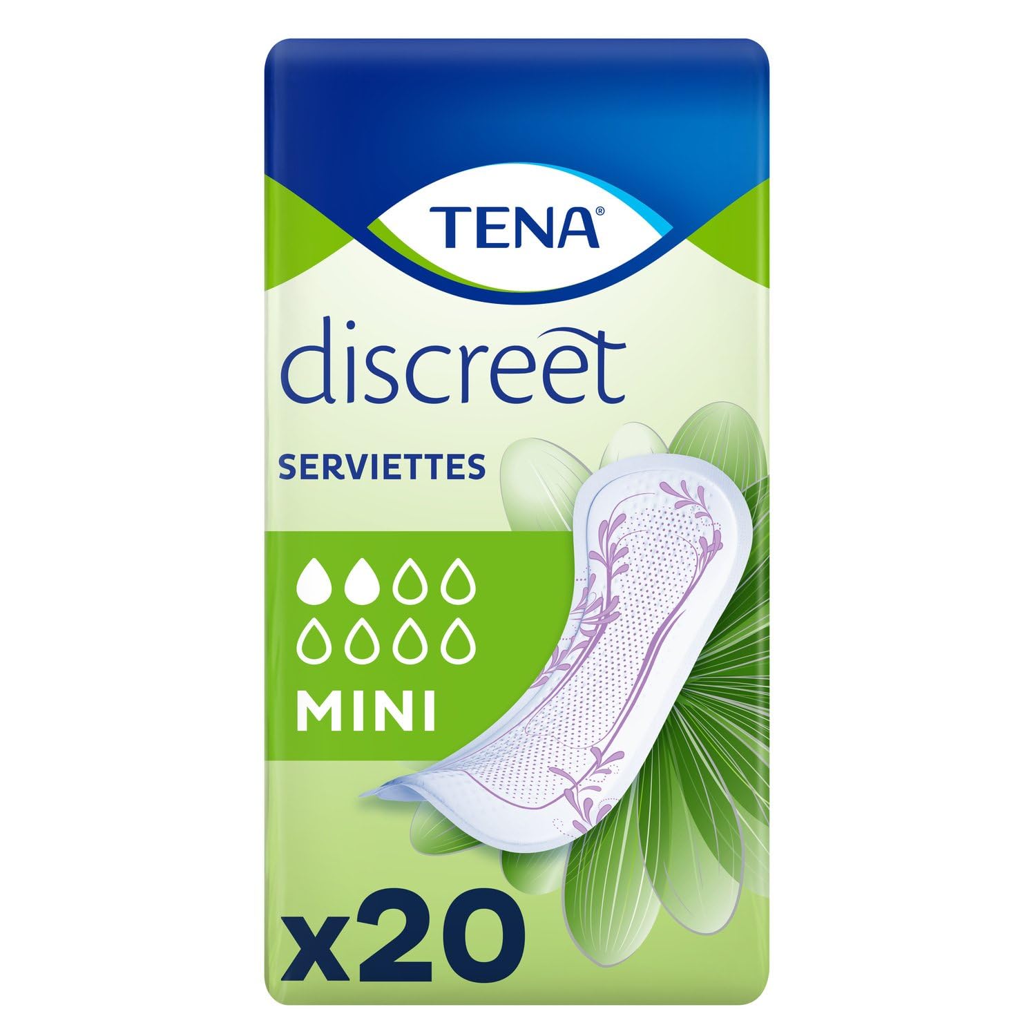 TENA Discreet Mini Incontinence Pads, 20 each