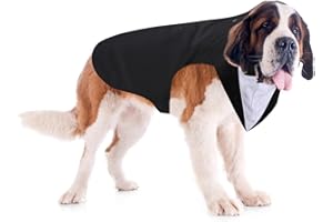 Weewooday Dog Tuxedo and Bandana Set Dogs Formal Tuxedo PET Wedding Party Suit Wedding Bow Tie Shirt for Christmas Halloween Birthday Costumes(Cute Style,XX-Large)