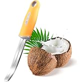 BAMI-LEE House Coconut Meat Remover Knife,Coconut Tool,Coconut Meat Removal Tool Durable Silicone Handle Stainless Steel Coconut Opener Scraper for Kitchen Home