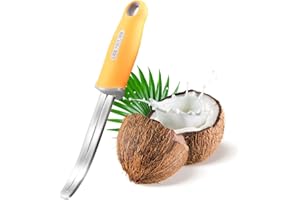 BAMI-LEE House Coconut Meat Remover Knife,Coconut Tool,Coconut Meat Removal Tool Durable Silicone Handle Stainless Steel Coco