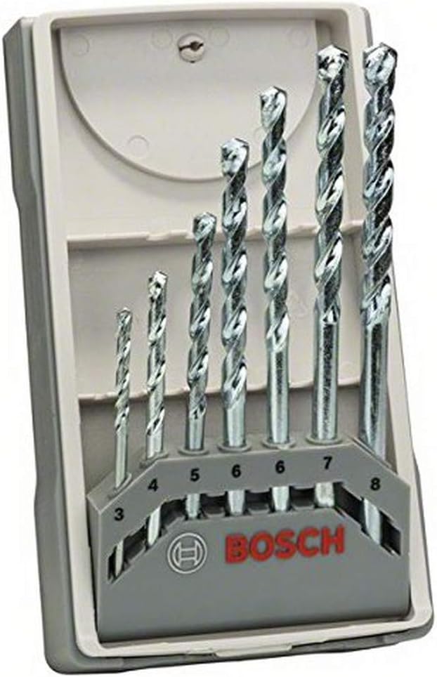 Bosch Professional 7pc. CYL-1 Drill Bit Set (Masonry, Brick, diameter 3-8 mm, Accessories for Impact Drills)