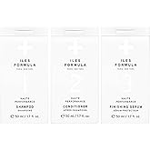 ILES FORMULA Mini Signature Collection – Moisturizing Travel Shampoo & Conditioner w/Mini Finishing Serum Blow Dry Cream for Dry, Damaged, Frizzy Hair - Salon Grade Anti-Frizz Hydrating Hair Care Set