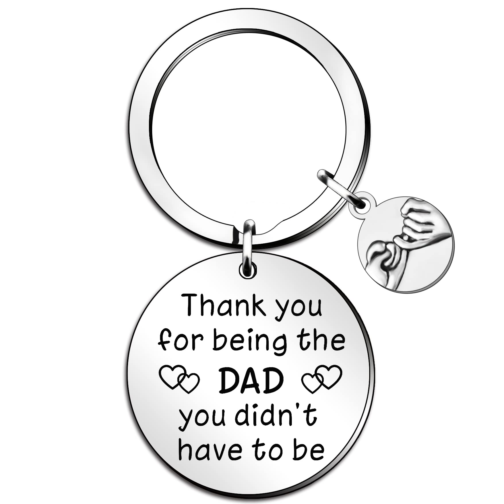 QMVMV Step Dad Keyring Gifts - Father’s Day Gifts from Daughter Son, Birthday Gift for Step Dad, Thank You for Being The Dad You Didn’t Have to Be