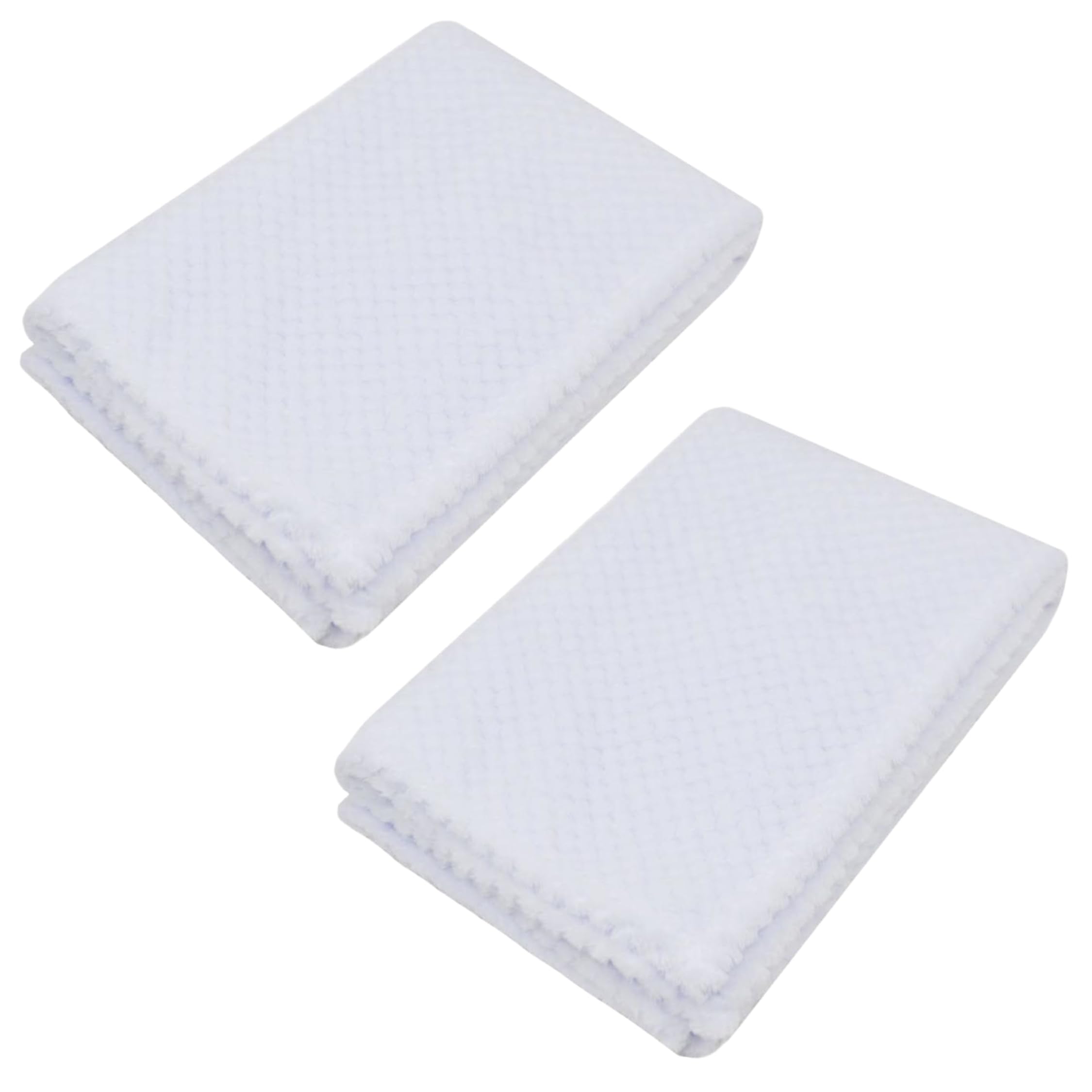 Baby Togs Baby Blanket for Newborn and Toddler Boys and Girls, Waffle Fleece Baby Wraps 2 Pack White