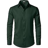 ZEROYAA Men's Wrinkle Free Long Sleeve Dress Shirt Business Casual Modern Slim Fit Button Down Shirts for Wedding and Office