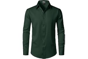 ZEROYAA Men's Wrinkle Free Long Sleeve Dress Shirt Business Casual Modern Slim Fit Button Down Shirts for Wedding and Office